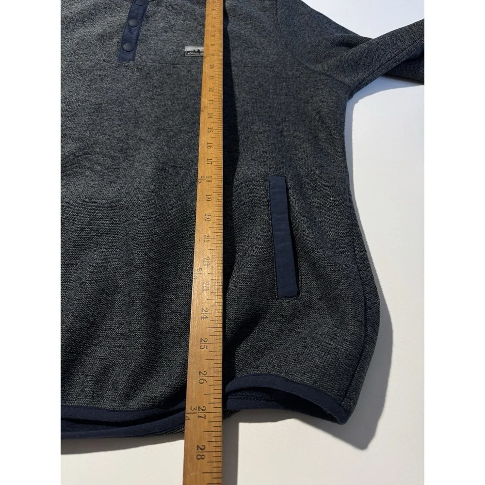 Eddie Bauer Sweater Fleece Men's Heather Navy Long Sleeve Pullover‎ Snap Large - Picture 4 of 9